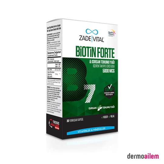 Takviye Edici GıdalarZade VitalZade Vital Biotin Forte 5000 mcg 30 Yumuşak Kapsül