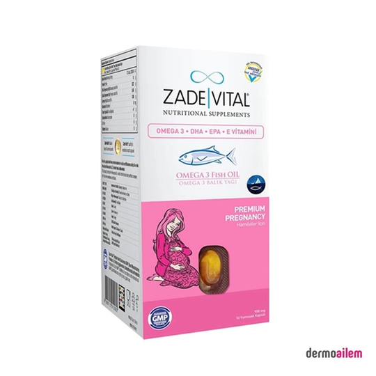 Omega 3 & Balık YağlarıZade VitalZade Vital Omega 3 Fish Oil Premium Pregnancy Takviye Edici Gıda 50 Kapsül