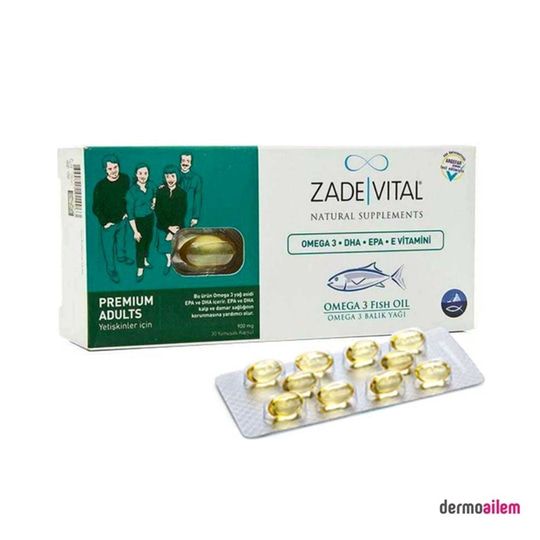 Omega 3 & Balık YağlarıZade VitalZade Vital Omega 3 Premium Adults 30 Kapsül Balık Yağı