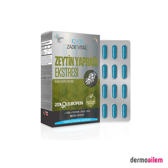 Takviye Edici GıdalarZade VitalZade Vital Zeytin Yaprağı Ekstresi 60 Sert Kapsül