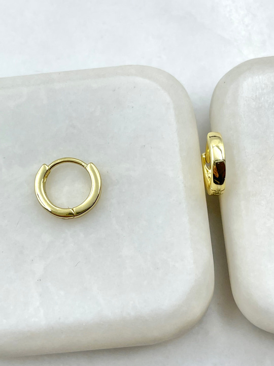 Özel Seri Kare Kesim Bombe Halka Küpe 1 cm Gold