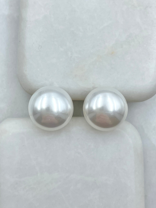 Özel Seri Mat İnci Küpe 1.5 cm Gümüş