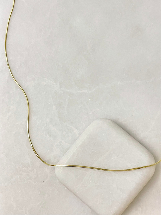 Özel Seri Minimal Yılan Zincir Kolye 45 cm Gold