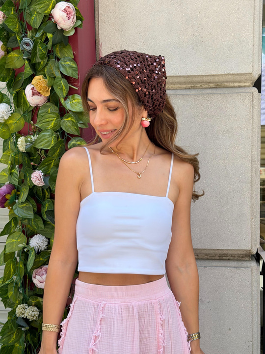 Pullu Bandana Kahve