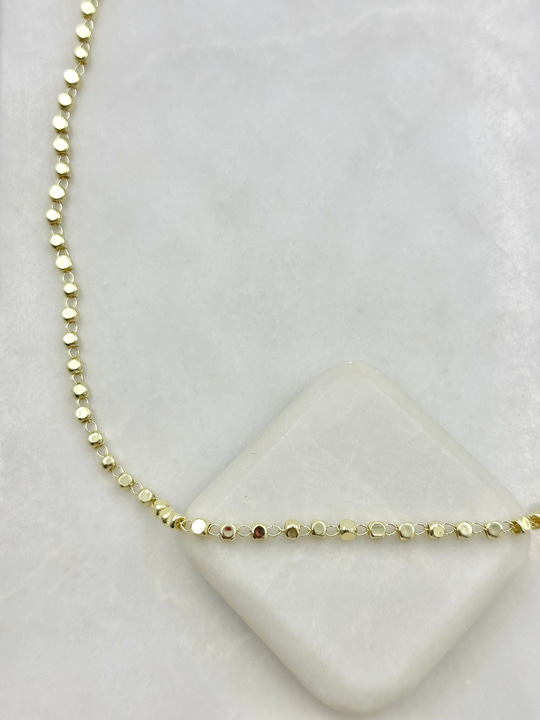 Kare Küp Zincir Kolye Gold