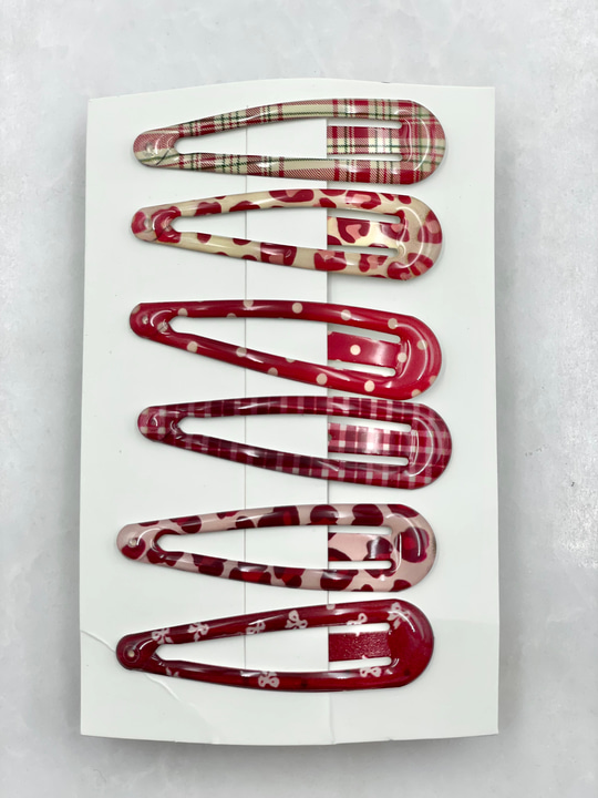 Altılı Desenli Oval Çıtçıt Toka Set Renkli