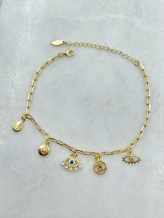 Beşli Göz Sallantılı Halhal Gold