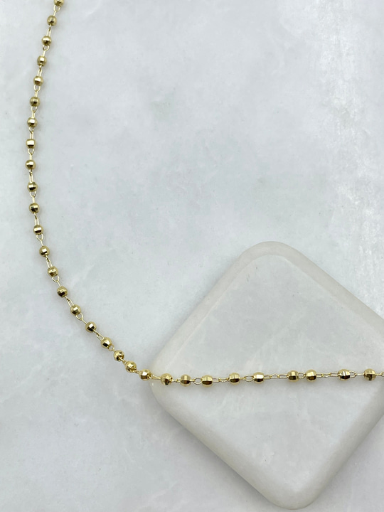 Işıltılı Topçuk Kolye 40 cm Gold