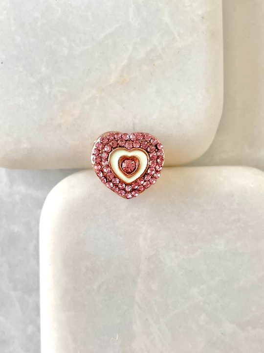 Pembe Taşlı Kalp Pndr Charm
