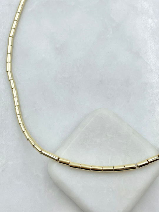 Boru Boncuk Kolye Gold