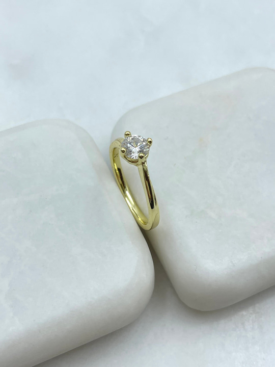 Özel Seri Minimal Tektaş Yüzük Gold