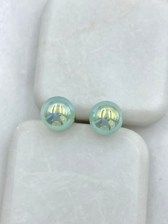 Özel Seri Parlak İnci Küpe Yeşil