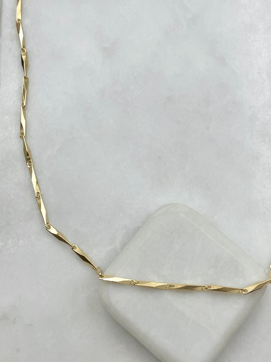 Kesik Boru Zincir Kolye 60 cm Gold