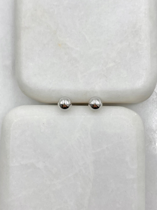 Özel Seri Minimal Top Küpe 0.4 mm Gümüş