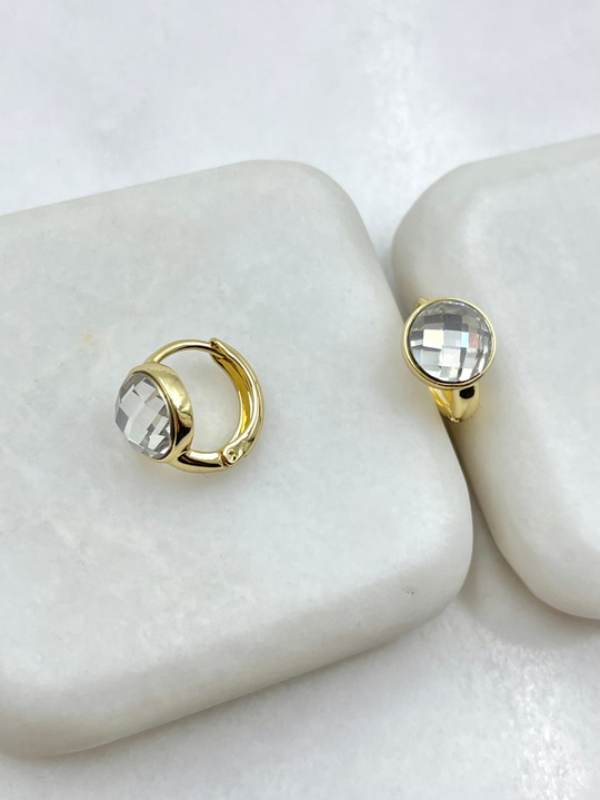 Özel Seri Tek Taş Swarovski Küpe Gold