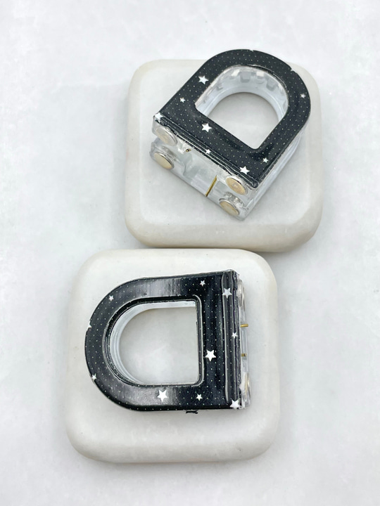 Yıldız Desenli Magnet Lock Siyah