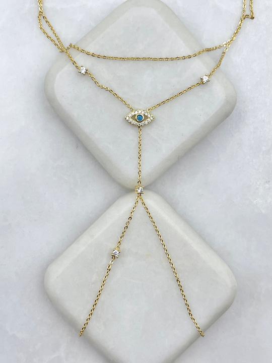 Minimal Taşlı Göz Model Şahmeran Gold