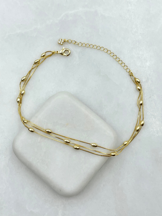 Üç Sıra Oval Model Halhal Gold