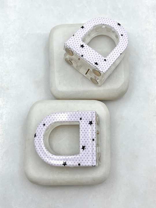 Yıldız Desenli Magnet Lock Toz Pembe