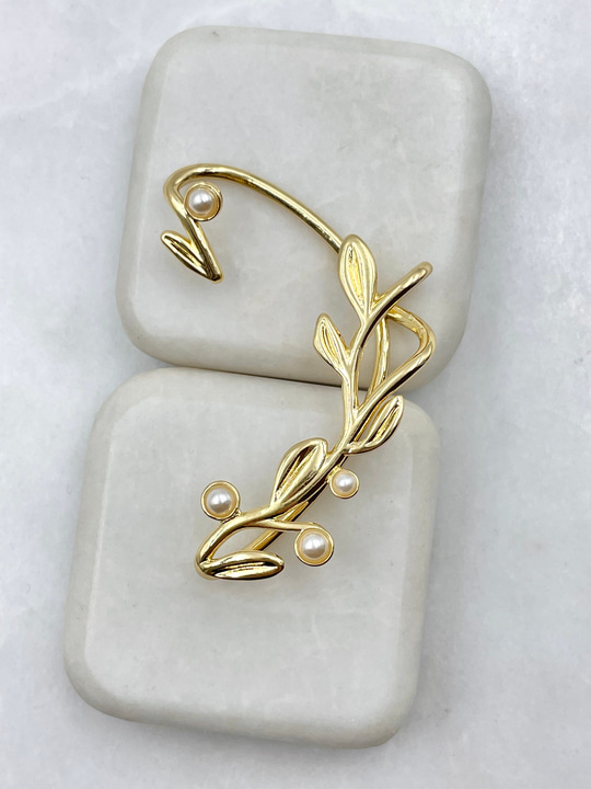İncili Sarmaşık Model Kulak Aksesuarı Gold