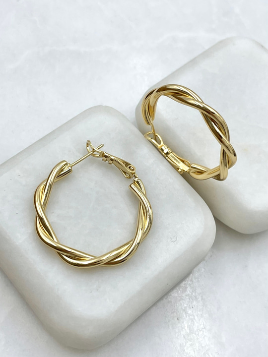 Özel Seri Burgu Küpe 2.9 cm Gold