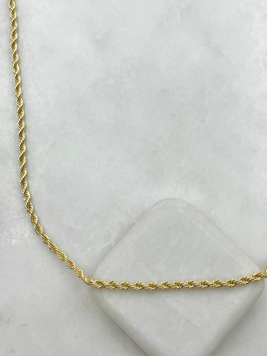 İnce Burgu Zincir Kolye 60 cm Gold