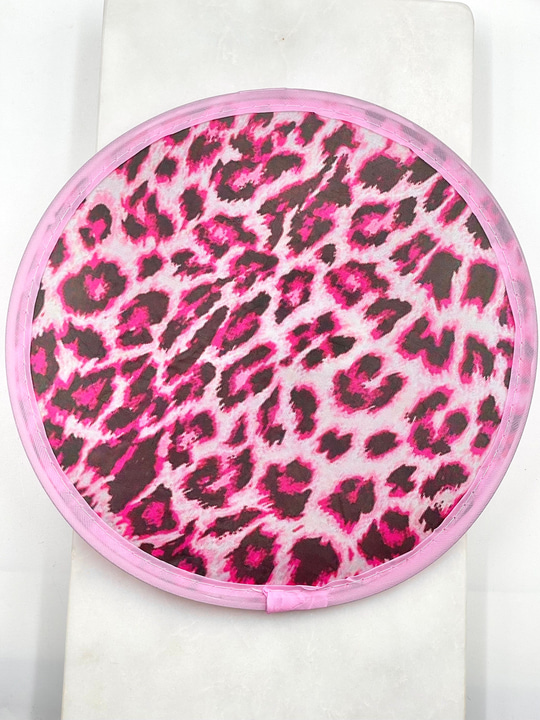 Çantalı Küçük Yelpaze Pembe Leopar