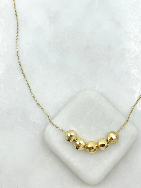 Özel Seri Disko Topu Model Zincir Kolye Gold