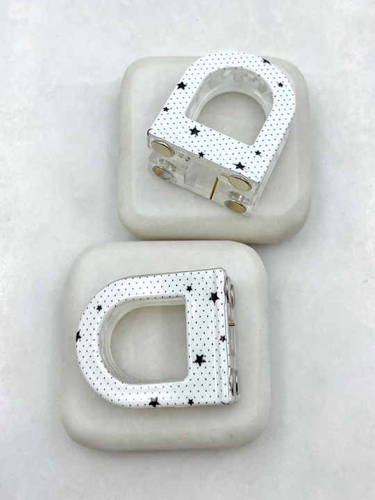 Yıldız Desenli Magnet Lock Beyaz