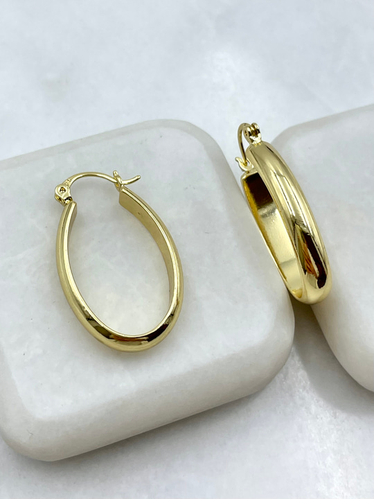 Özel Seri Bombe Oval Küpe Gold