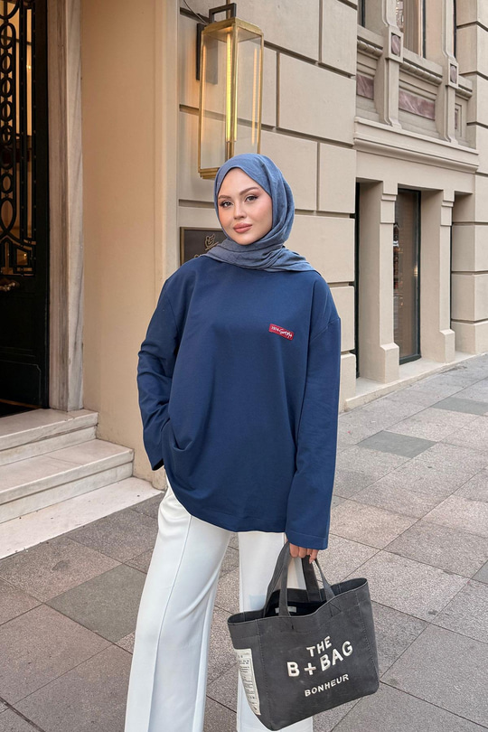 Arma Detay Tunik Mavi