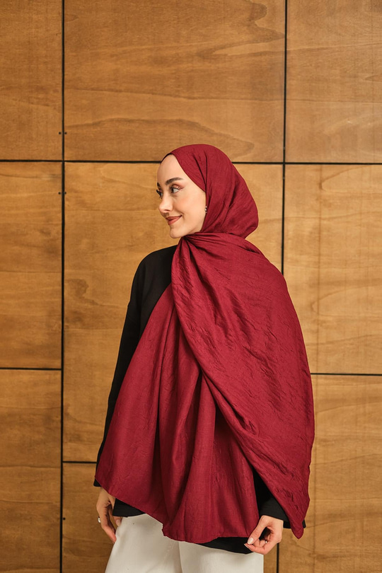 Bambu Kraş Şal Bordo