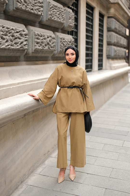 Basıc Keten Takım Yağ Yeşil