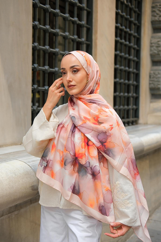 Batik Desen Soft Şal Somon