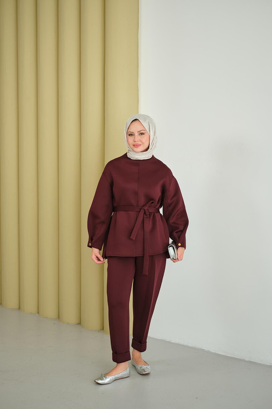 Bel Bağlamalı Takım Bordo