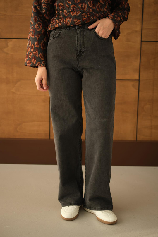 Bol Paça Palazzo Pantolon Füme