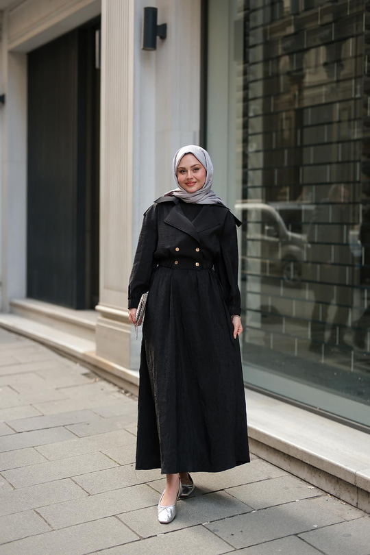 Bolero Detaylı Sıfır Kol Elbise Siyah