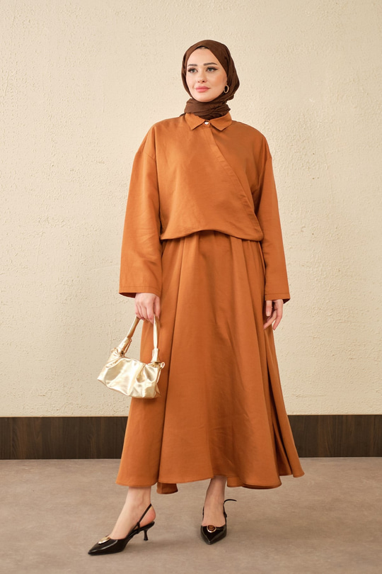 Breeze Gömlekli Elbise Kiremit