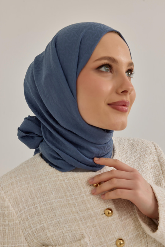 Candy Desen Şal kot mavi