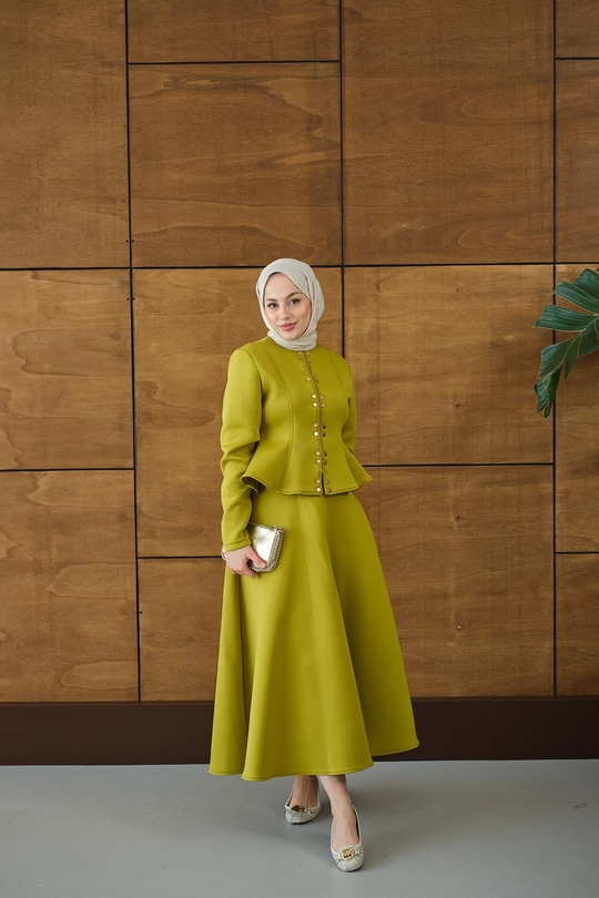 Çıtçıt Detaylı Takım Yağ Yeşil