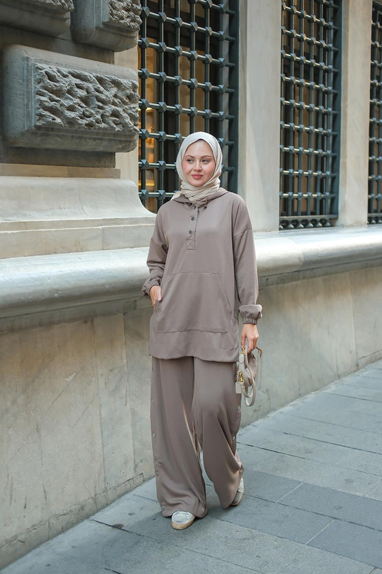 Çıtçıt Kapüşonlu Takım Vizon