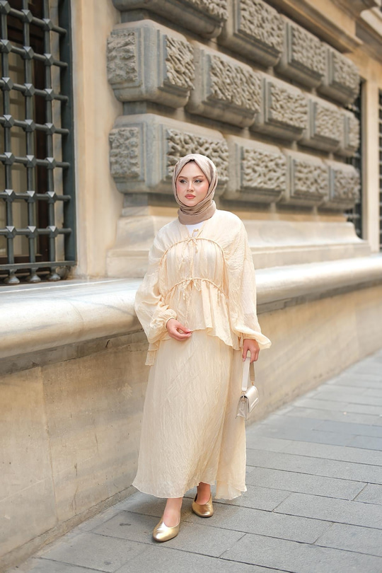 Etekli Kimono Takım Sarı