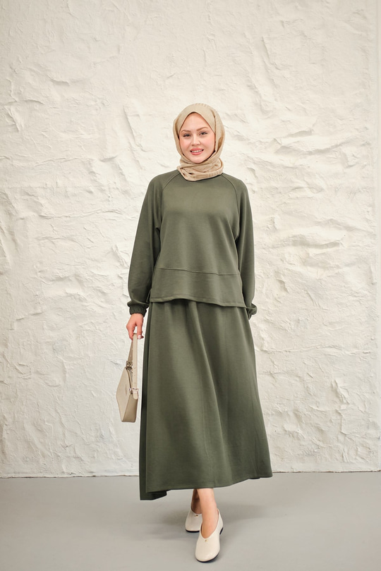 Etekli Takım Haki Yeşil