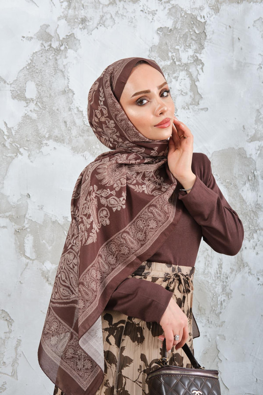 Etnik Desen Şal Yağ Yeşil