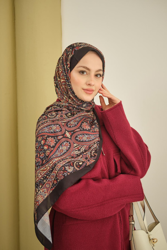 Etnik Desen Soft Şal Siyah