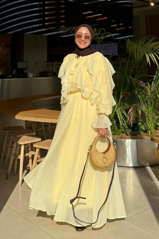 Fırfırlı İspanyol Tensel Takım Sarı