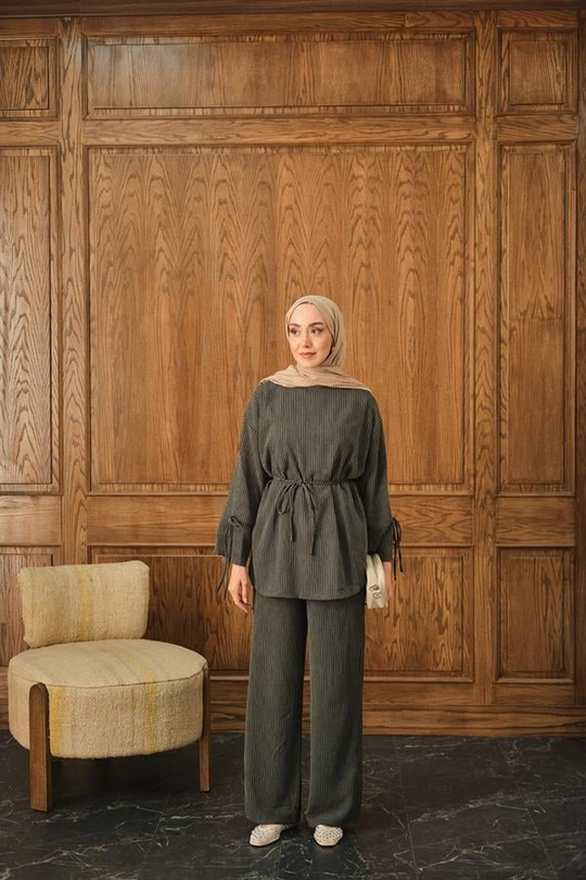 Fitilli İkili Takım Siyah