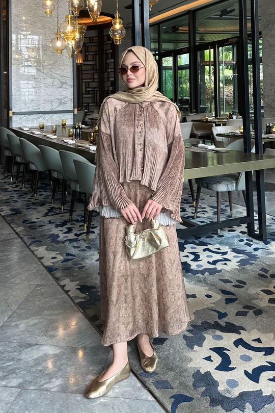 Freddy Desenli Piliseli Etekli Takım Yağ Yeşil