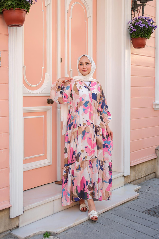 Freiruz Desen Elbise Pudra