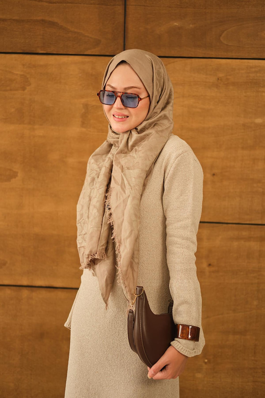 Geniş Kol Triko Elbise Krem